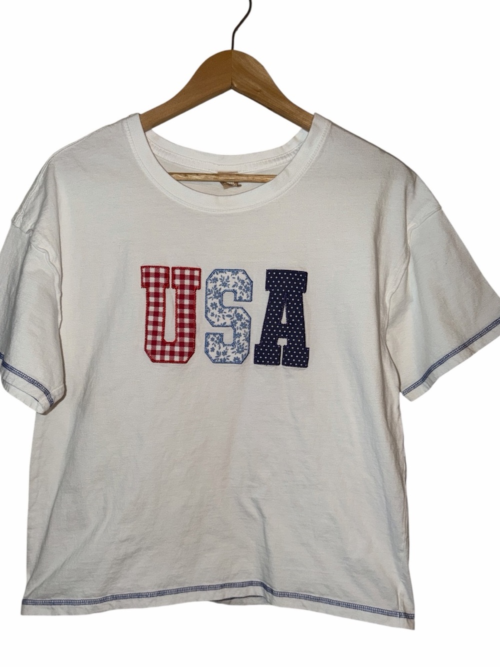 Messy Bun Just Chillin Women’s Large 100% Cotton Patriotic USA American